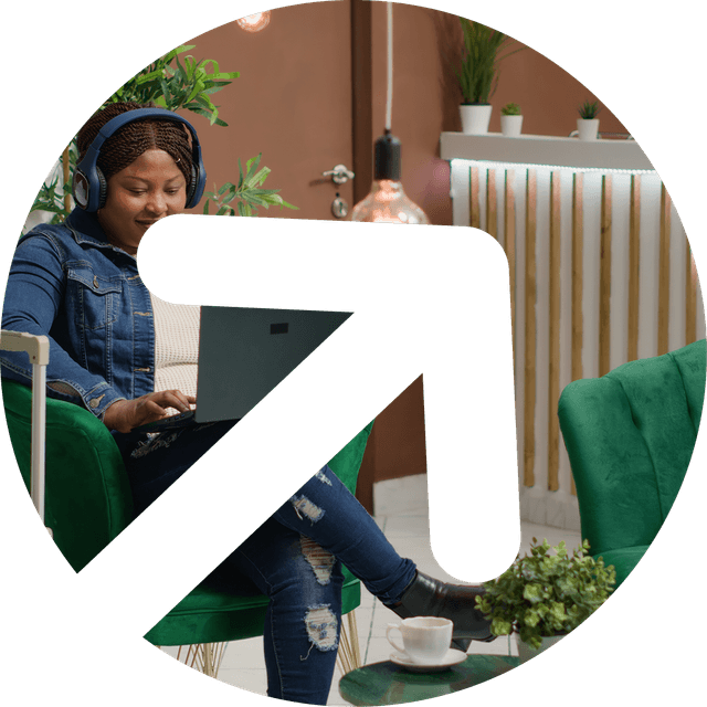 Woman working on laptop