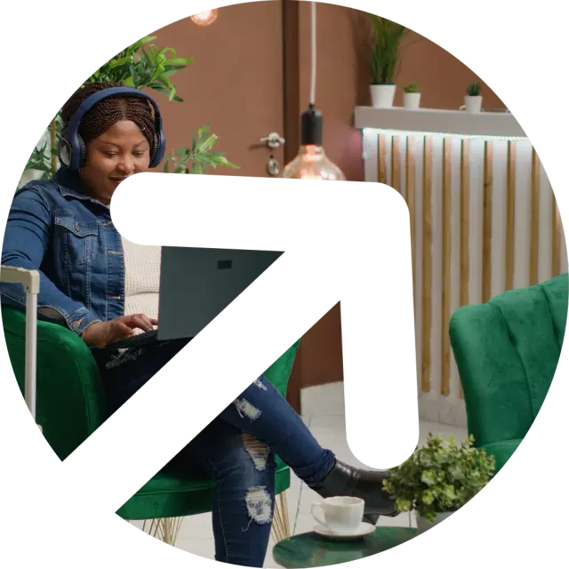 Woman working on laptop